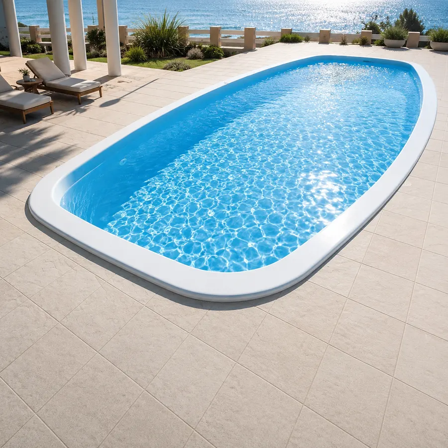 Piscina Florenza instalada em área de lazer na Região dos Lagos